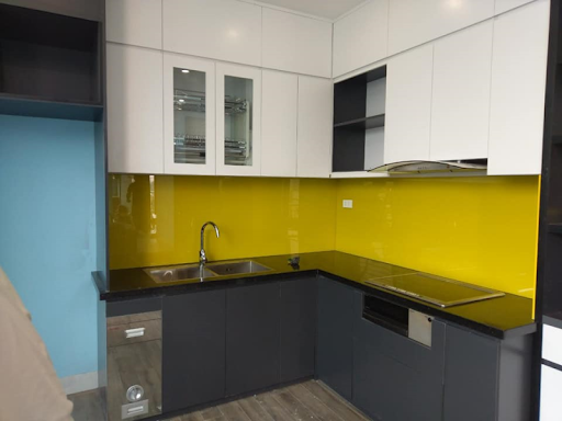 kính ốp bếp màu vàng chanh đẹp kính ốp bếp màu vàng chanh đẹp
